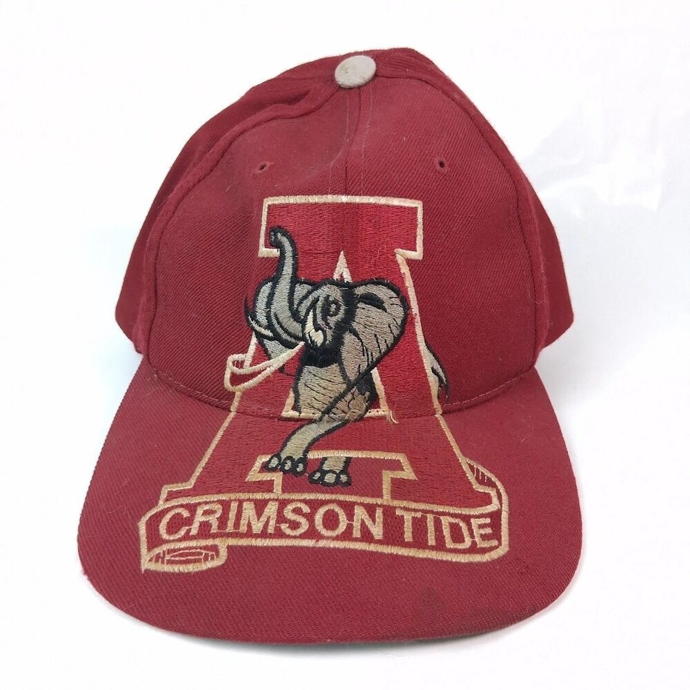 Vtg American Needle Alabama Crimson Tide Snapback Hat Wool Large Elephant A Logo